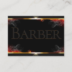 Tarjeta De Visita Negro del peluquero, gris, oro