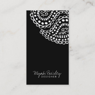 Tarjeta De Visita negro del sólido el de 311-Myah Paisley