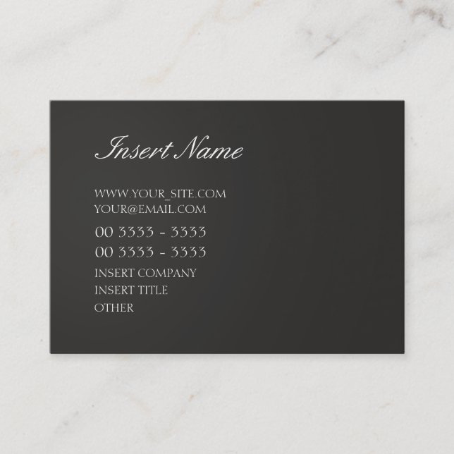 Tarjeta De Visita Negro elegante (Anverso)