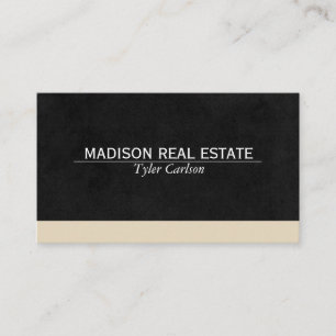 Tarjeta De Visita Negro elegante / borde beige