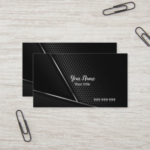 Tarjeta De Visita Negro elegante de carbono
