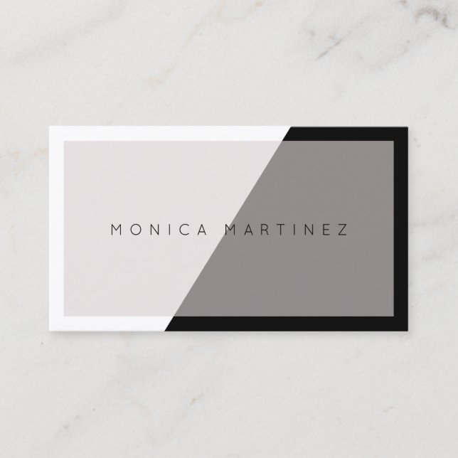 Tarjeta De Visita Negro elegante moderno diagonal de la perla de la (Anverso)