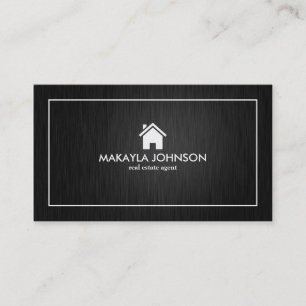 Tarjeta De Visita Negro elegante y moderno y propiedades