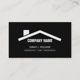 Tarjeta De Visita Negro elegante y propiedades inmobiliarias