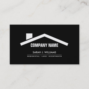 Tarjeta De Visita Negro elegante y propiedades inmobiliarias
