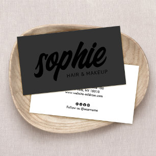 Tarjeta De Visita Negro en negrita negrita manuscrita guión de pince