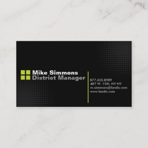 Tarjeta De Visita Negro en negro con verde