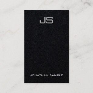 Tarjeta De Visita Negro lujoso de la plantilla vertical elegante del