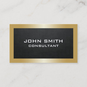Tarjeta De Visita Negro metalizado llano moderno del oro elegante