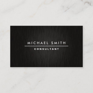 Tarjeta De Visita Negro metalizado llano moderno elegante