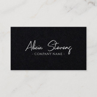 Tarjeta De Visita Negro minimalista elegante moderno