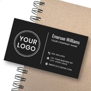 Tarjeta De Visita Negro minimalista moderno o cualquier logotipo per