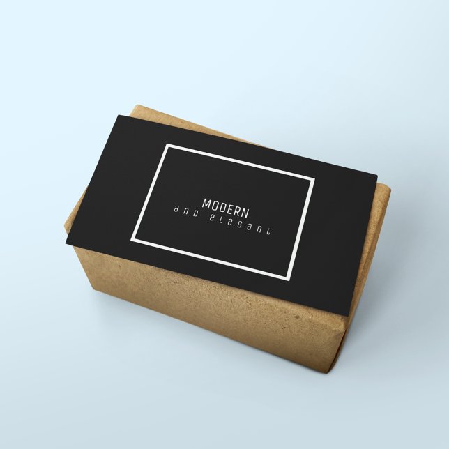 Tarjeta De Visita Negro minimalista moderno y elegante (modern elegant)