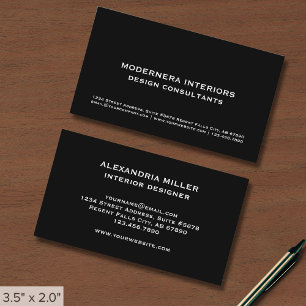 Tarjeta De Visita Negro Minimalista profesional