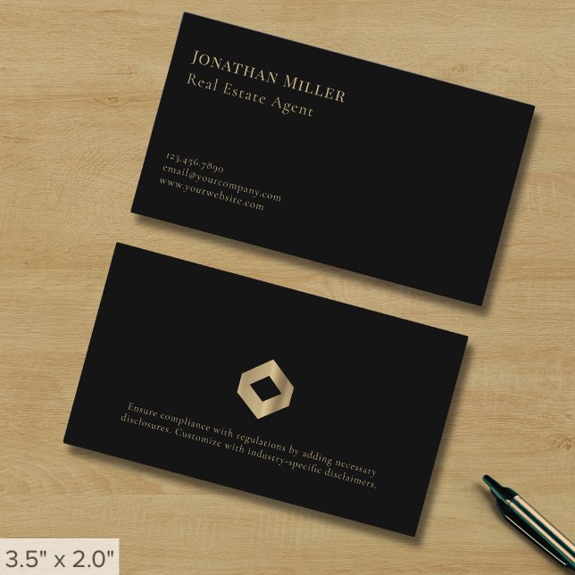 Tarjeta De Visita Negro Minimalista simple (Subido por el creador)