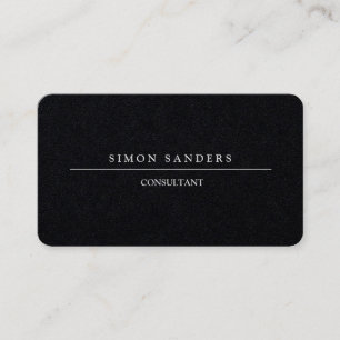 Tarjeta De Visita Negro Minimalista único y sencillo