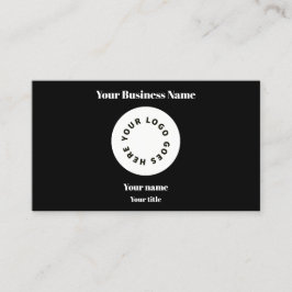 Tarjeta De Visita Negro moderno Añadir su logotipo con código QR