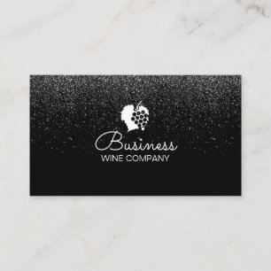 Tarjeta De Visita Negro moderno del confeti de Winery Wine Company