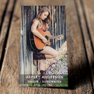 Tarjeta De Visita Negro moderno del músico del cantante