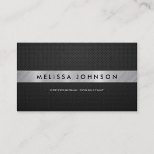 Tarjeta De Visita Negro moderno elegante y de plata profesionales