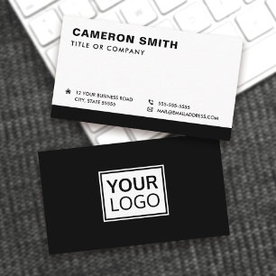 Tarjeta De Visita Negro moderno o cualquier logotipo de borde de col