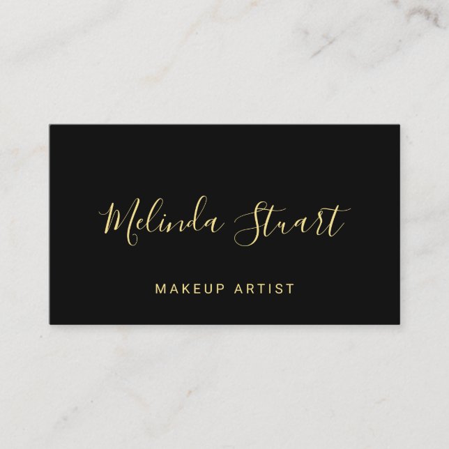 Tarjeta De Visita Negro moderno profesional y oro (Anverso)