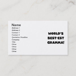 Tarjeta De Visita Negro o blanco del Mejor-est Gramma del mundo