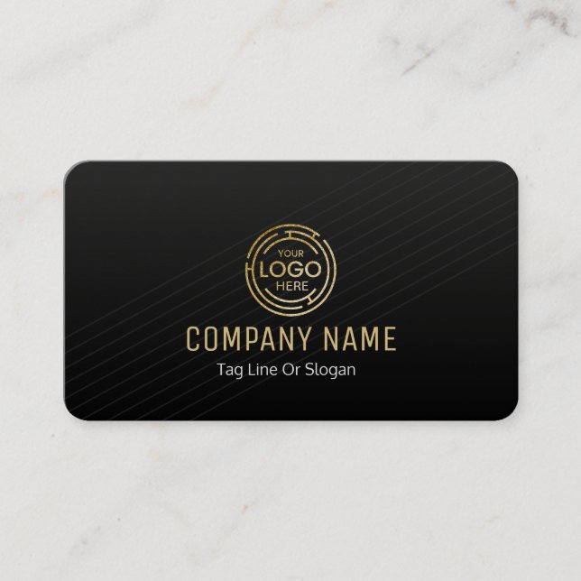 Tarjeta De Visita Negro personalizado + Lux Oro Construcción de vivi (Anverso)