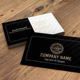Tarjeta De Visita Negro personalizado + Lux Oro Construcción de vivi