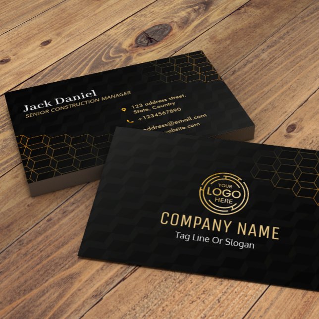 Tarjeta De Visita Negro personalizado + Lux Oro Construcción de vivi (Subido por el creador)