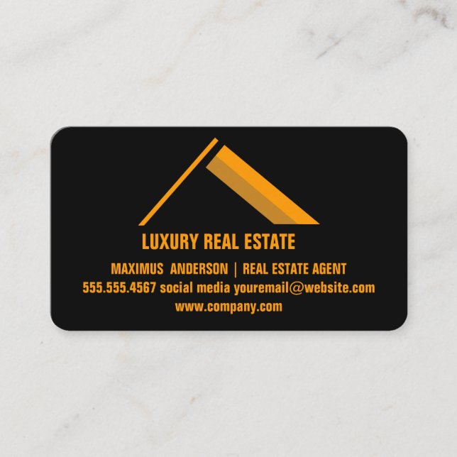 Tarjeta De Visita Negro personalizado + Lux Oro Construcción de vivi (Anverso)