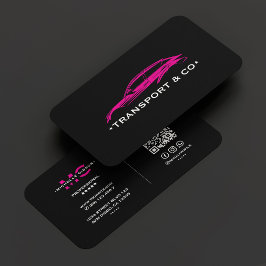 Tarjeta De Visita Negro Pink Auto Car Driver Chauffeur Retro Moderno