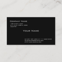 Tarjeta De Visita Negro plano