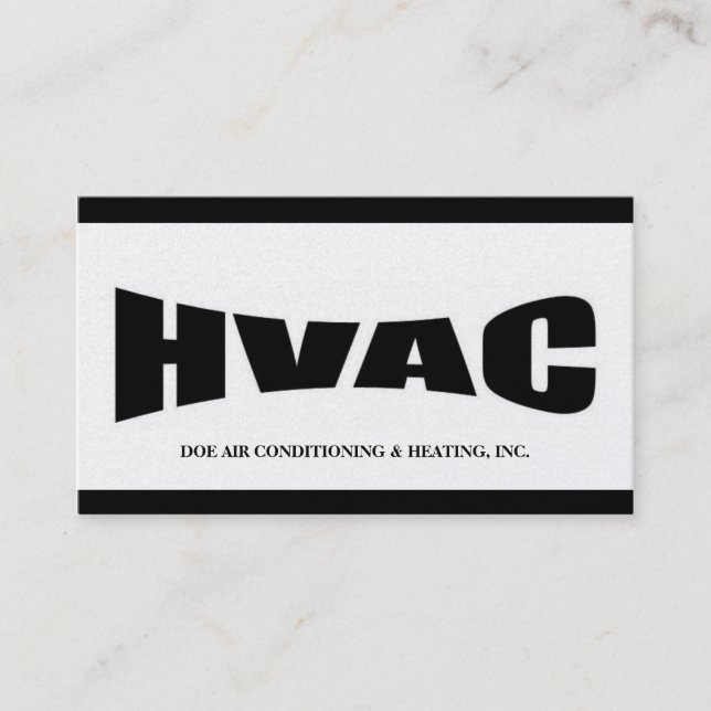 Tarjeta De Visita Negro/platino del técnico de la HVAC (Anverso)