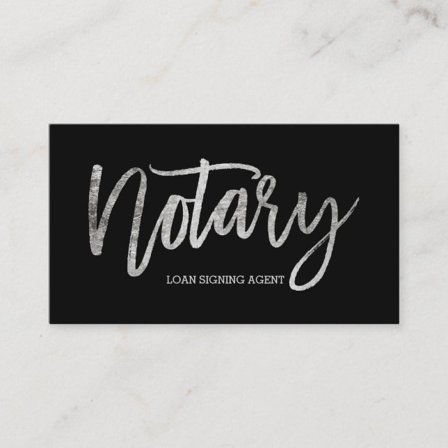 Tarjeta De Visita Negro profesional de plata elegante de la (Anverso)