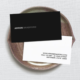 Tarjeta De Visita Negro profesional Minimalista moderno