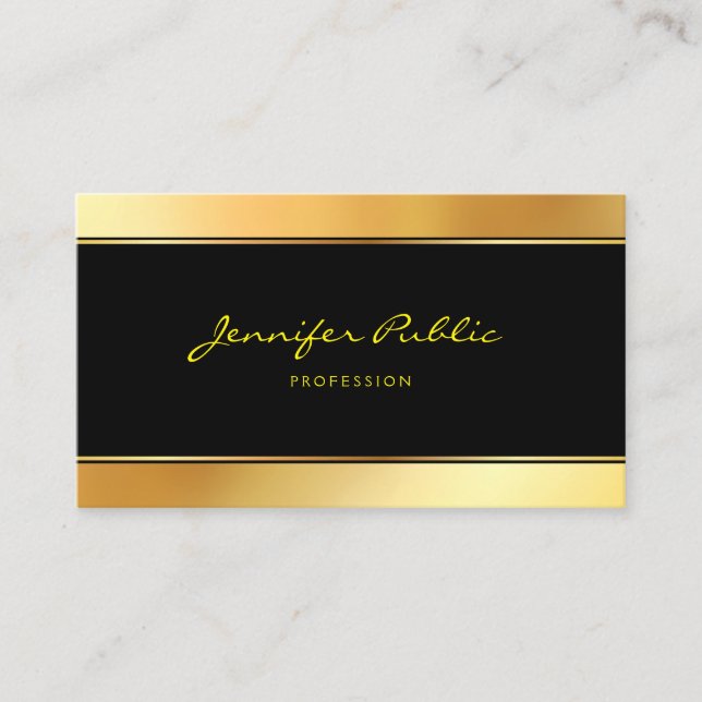 Tarjeta De Visita Negro profesional moderno y plantilla simple del (Anverso)