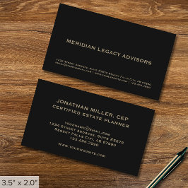 Tarjeta De Visita Negro profesional simple