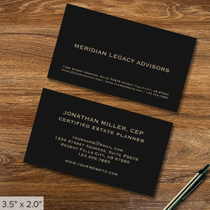 Tarjeta De Visita Negro profesional simple