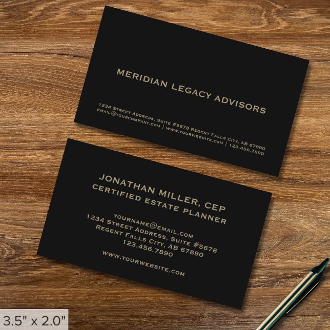 Tarjeta De Visita Negro profesional simple (Subido por el creador)