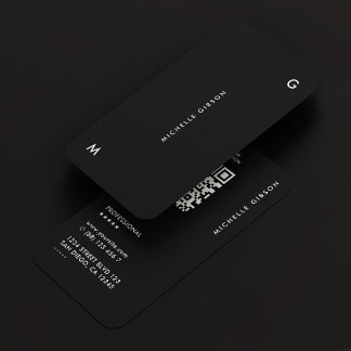 Tarjeta De Visita Negro profesional simple y moderno