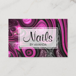 Tarjeta De Visita Negro púrpura de NailArt del Pedicure del artista