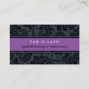 Tarjeta De Visita Negro púrpura del flourish intrépido moderno de la