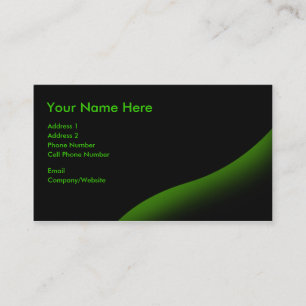 Tarjeta de visita - negro - remolino verde