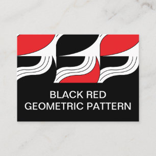 Tarjeta De Visita Negro Rojo Geométrico