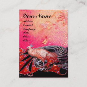 Tarjeta De Visita negro rojo PEACOCK