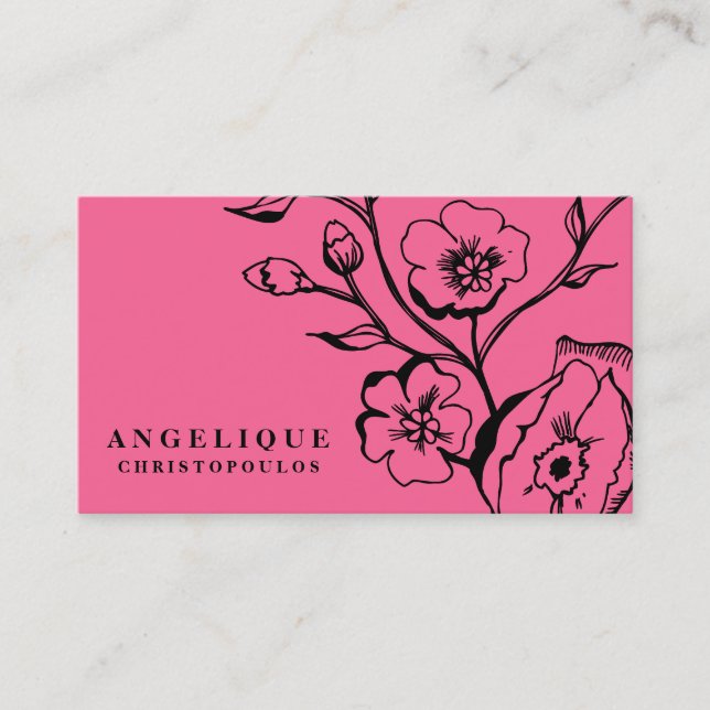 Tarjeta De Visita negro rosado 311-Lush (Anverso)