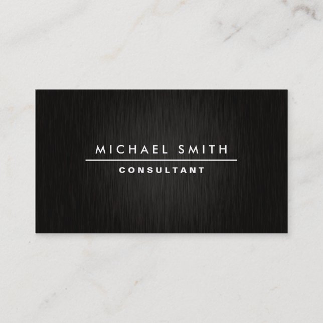 Tarjeta De Visita Negro simple llano moderno elegante profesional (Anverso)