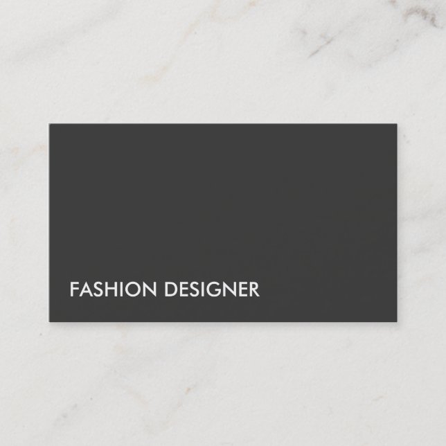 Tarjeta De Visita Negro simple profesional elegante del diseñador de (Anverso)