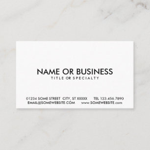 Tarjeta De Visita negro simple y blanco